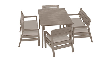 Фото 6. Садовая мебель Delano Set With Lima Table 160 искусственный ротанг Allibert, Keter