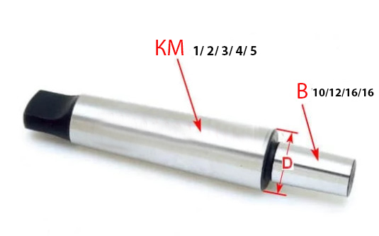 Фото 5. Оправка для сверлильного патрона КМ1/В16 (переходник, дорн, конкс)