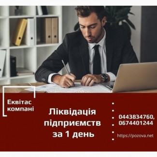 Швидка ліквідація ТОВ у Києві. Ліквідація ТОВ, ФОП за 1 день