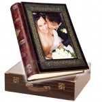 Кожаные фотоальбомы для подарка на свадьбу, деловой подарок