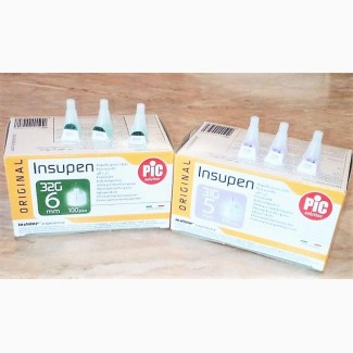 ИГЛЫ для инсулиновых шприц-ручек INSUPEN ORIGINAL 31G 0, 25 х 5мм.и 32G 0, 23 х 6мм; Инсулин