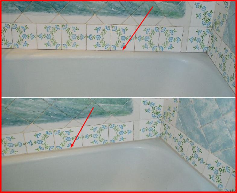 Фото 4. Стык примыкание зазор бордюр между ванной и стеной из эпоксидной затирки
