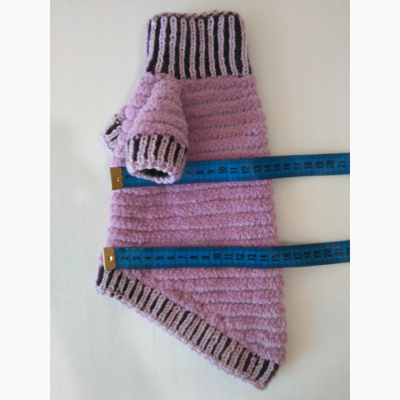 Фото 3. Сиреневый плюшевый свитерок для кошек и собачек Ручное вязание