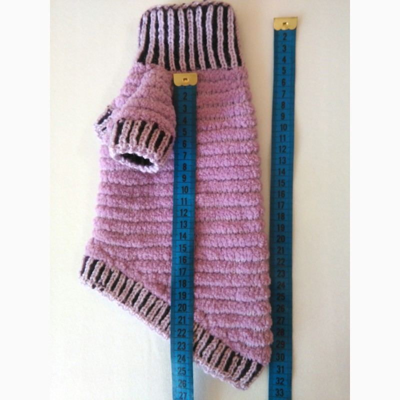 Фото 4. Сиреневый плюшевый свитерок для кошек и собачек Ручное вязание
