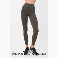 Чёрные бесшовные женские леггинсы из микрофибры (арт.Leggings model 2)