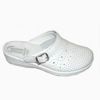 Обувь медицинская - белые сабо кожаные женские Код: 51-07-03