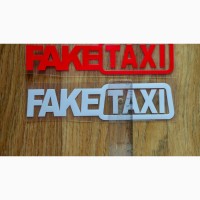 Наклейки на автомобиль FakeTaxi Чёрная, Красная, Белая, Желтая светоотражающая