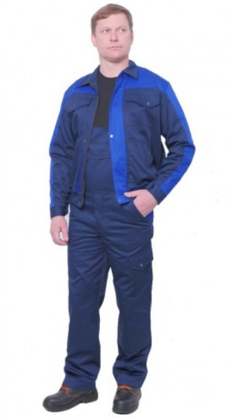 Полукомбинезон рабочий с курткой, синий