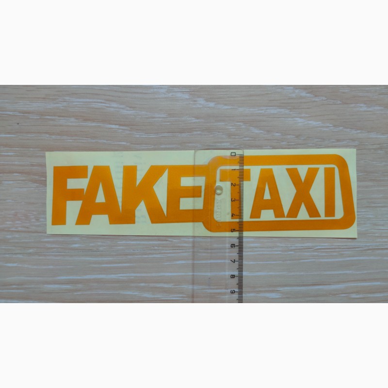 Фото 4. Наклейка на авто FakeTaxi желтая светоотражающая