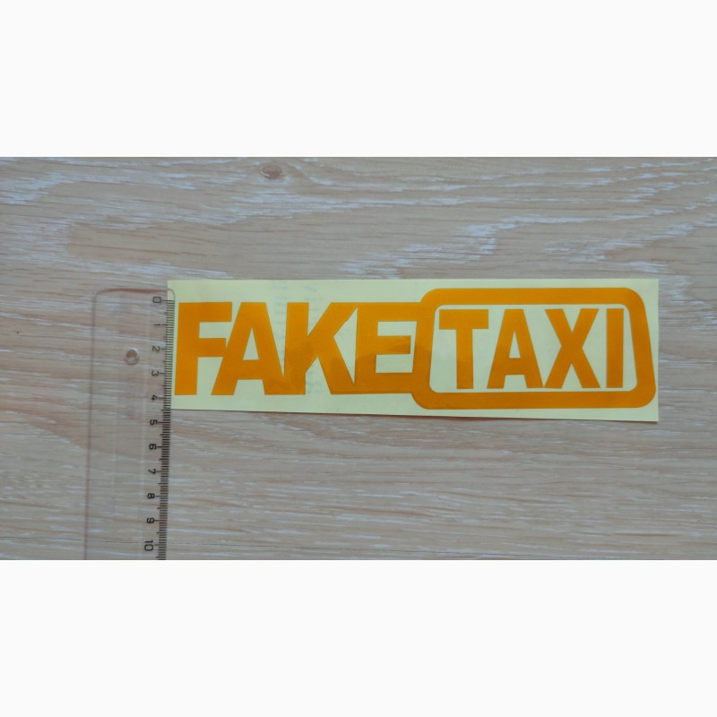 Фото 6. Наклейка на авто FakeTaxi желтая светоотражающая