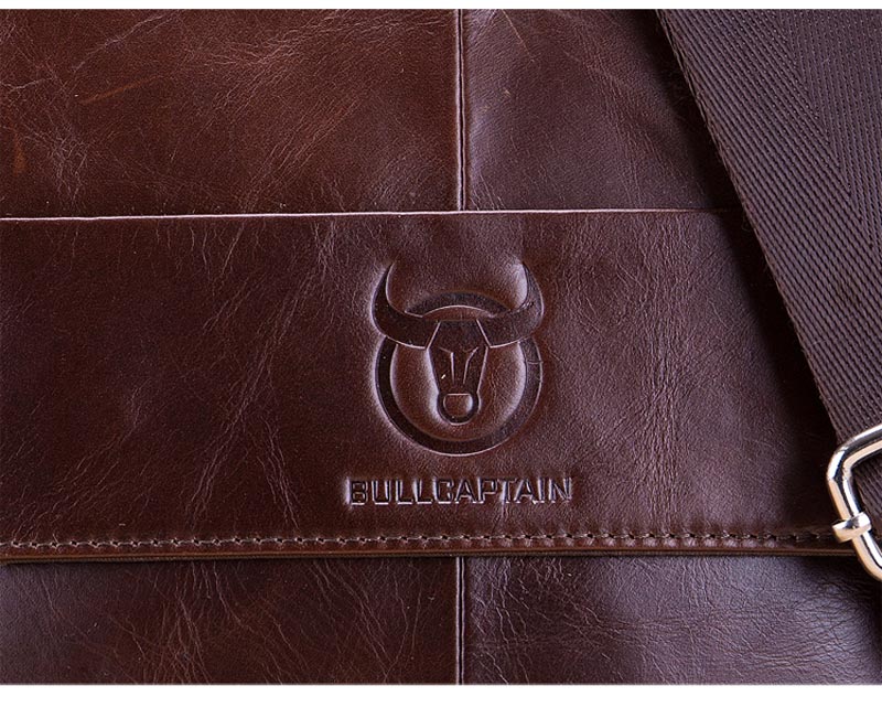 Фото 7. Мужская сумка из натуральной кожи через плечо Bullcaptain Китай черный 401-968