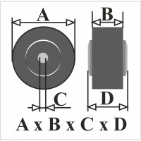 Прижимной резиновый ролик магнитофона 13 х 6, 5 х 2, 5 х 8 д