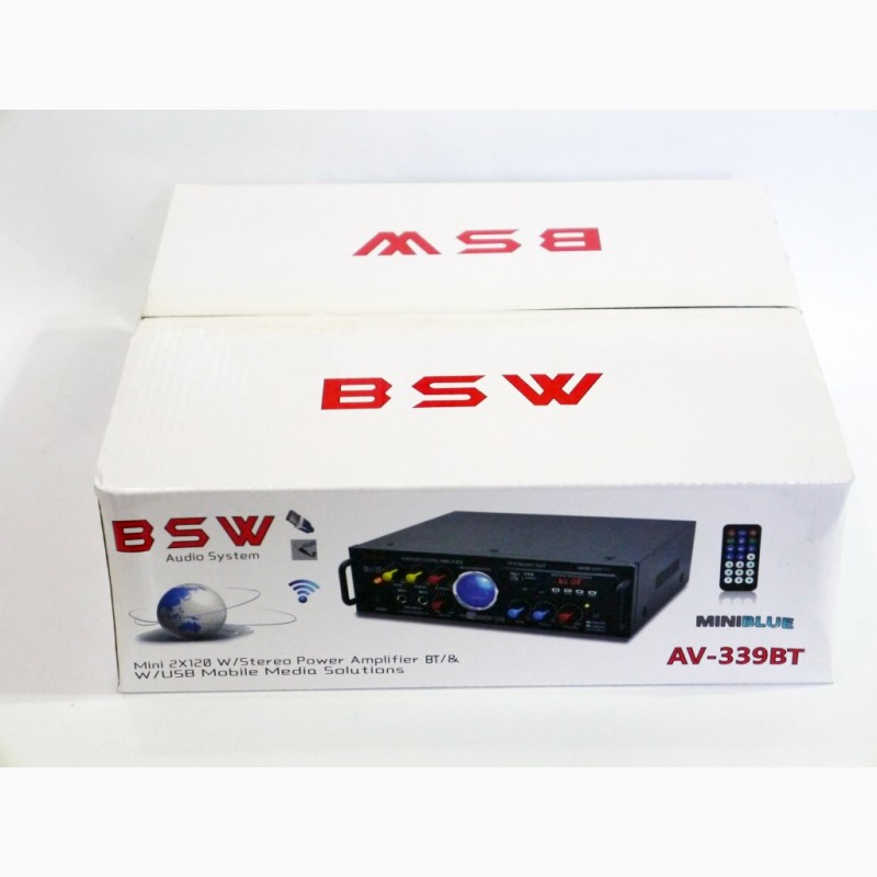 Фото 2. Мощный домашний усилитель звука BSW AV-339BT + USB + КАРАОКЕ 2микрофона Bluetooth